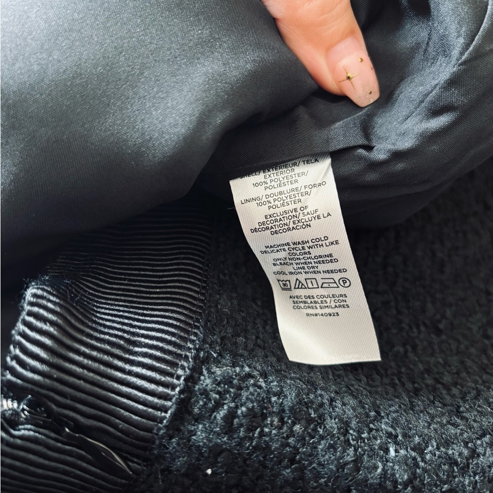 LOFT Black Bubble Mini Skirt with Ruffled Hem - Picture 7 of 7